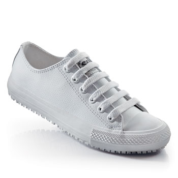 Shoes For Crews - Old School Low-Rider - White / Men’s Skid Resistant Athletic Shoes