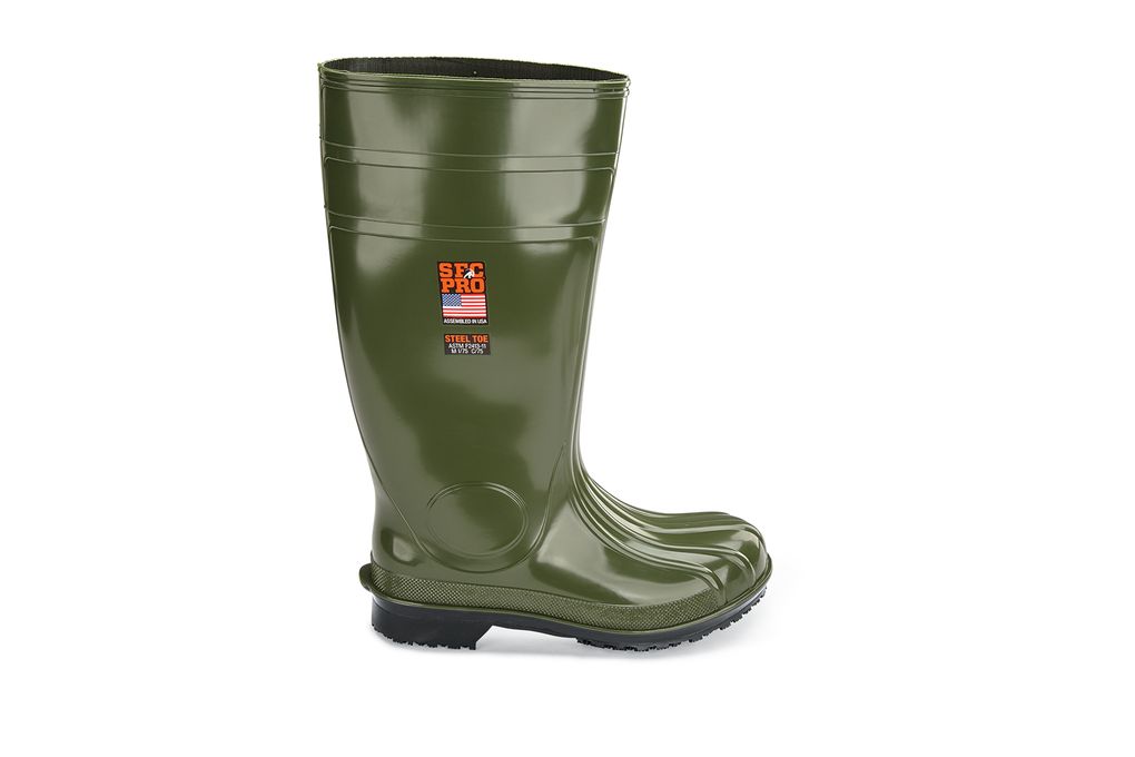 green safety boots