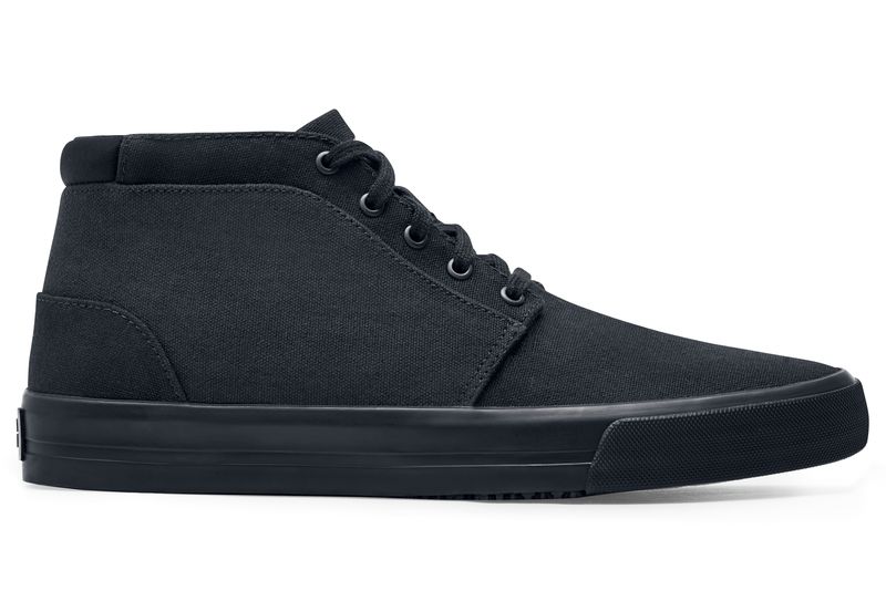 Cabbie II: Men's Black Slip-Resistant Canvas Work Shoes