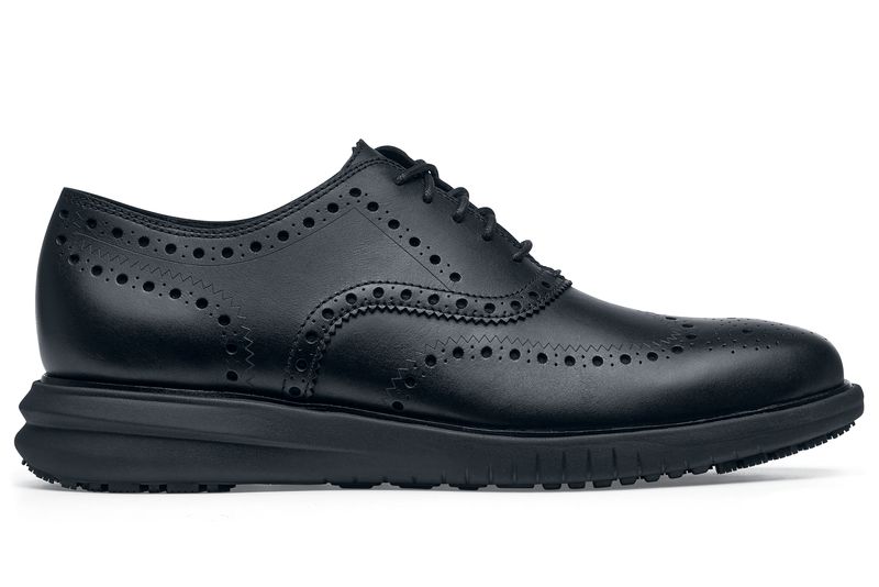 Cole Haan Miles Leather Wingtip Oxford Slip-Resistant Shoes (Black)