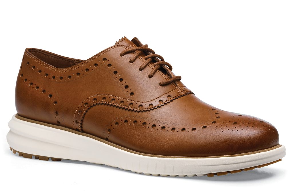 Cole Haan Miles Leather Wingtip Oxford: Men's Tan Slip-Resistant Shoes |  Shoes For Crews