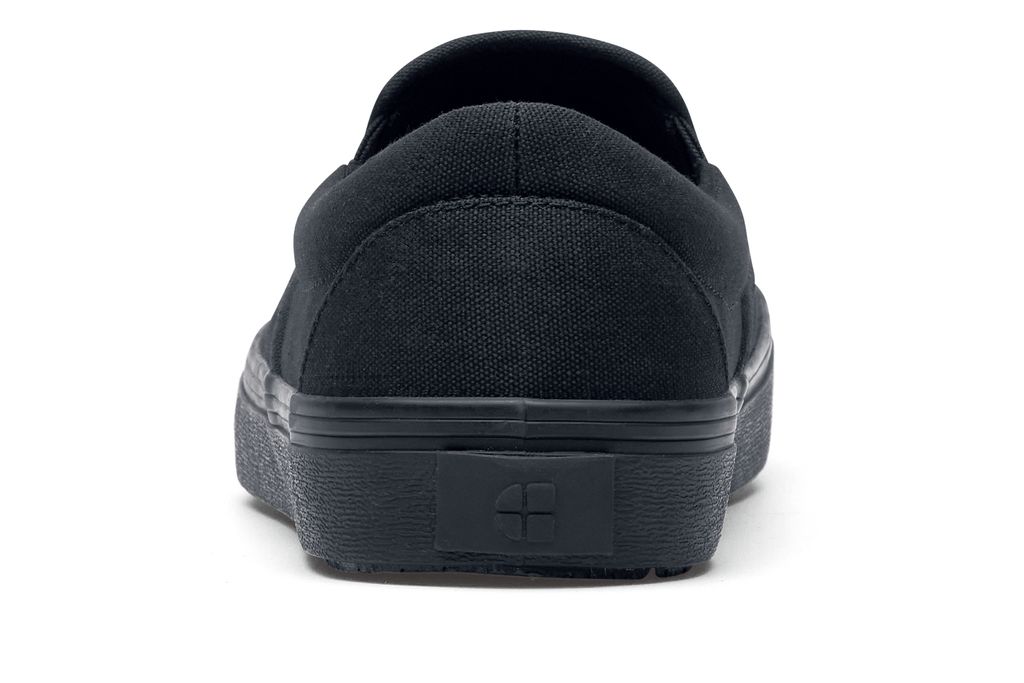 Merlin Slip-On Casual Black Canvas Slip-Resistant Work Shoes