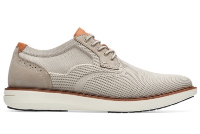 Men's Taupe Slip-Resistant Knit Oxfords with Ice Grip