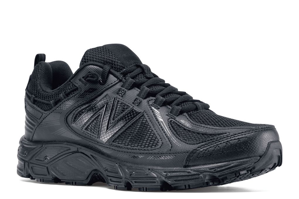 Men's Black Slip-Resistant Work Shoes 