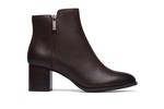 Brown Women's Slip-Resistant Dress Booties with Side Zipper